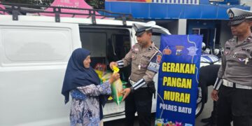 Jelang HUT RI ke 80, Polres Batu Gelar Acara Gerakan Pangan Murah