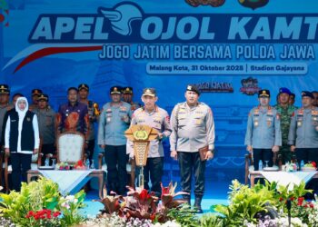Kapolri Pimpin Apel Ojol Kamtibmas “Jogo Jatim” Bersama Polda Jawa Timur di Malang