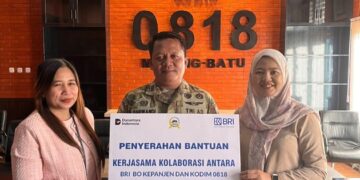 Perkuat Sinergi dengan TNI, BRI Kepanjen Serahkan Bantuan Laptop kepada Kodim 0818 Malang-Batu