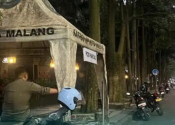 Satpol PP Kota Malang Dirikan Pos Pantau di Jalan Veteran, Tindak Lanjuti Penertiban PKL Hingga 30 Juni