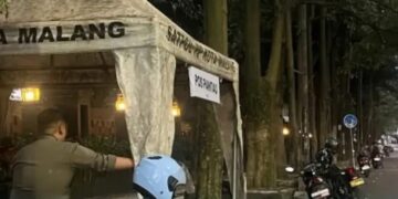 Satpol PP Kota Malang Dirikan Pos Pantau di Jalan Veteran, Tindak Lanjuti Penertiban PKL Hingga 30 Juni
