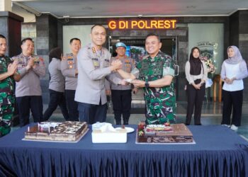 Korem 083/BDJ Geruduk Polresta Malang Kota Meriahkan Hari Bhayangkara ke-80