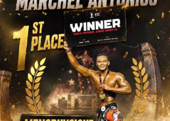 Atlet Muda Asal Singosari Juara Nasional EIC 2026 Marchel Antonius Dominasi Kelas Men’s Physique Junior Under 18