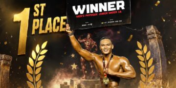 Atlet Muda Asal Singosari Juara Nasional EIC 2026 Marchel Antonius Dominasi Kelas Men’s Physique Junior Under 18
