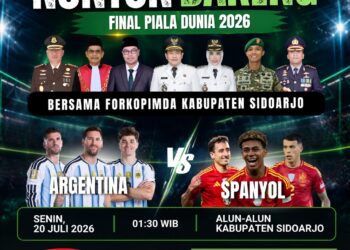 Final Piala Dunia 2026: Pemkab Sidoarjo Gelar Nobar di Alun-Alun, Siapkan Hadiah 4 Tiket Umroh Gratis