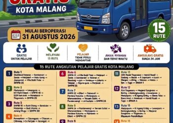 Angkutan Pelajar Gratis Kota Malang Resmi Beroperasi, 15 Rute Siap Antar-Jemput Siswa