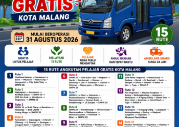 Angkutan Pelajar Gratis Kota Malang Resmi Beroperasi, 15 Rute Siap Antar-Jemput Siswa