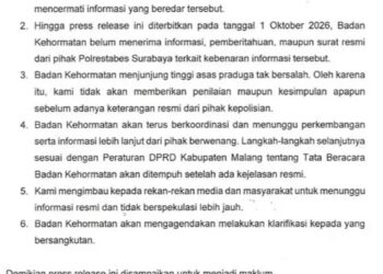 BK DPRD Kabupaten Malang Belum Terima Informasi Resmi soal Kabar Anggota Dewan Diamankan Polisi