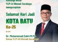 Muhammad Zahri M.pd Ketua YLPI Al Hikmah Surabaya mengucapkan selamat HUT kota Batu ke 25
