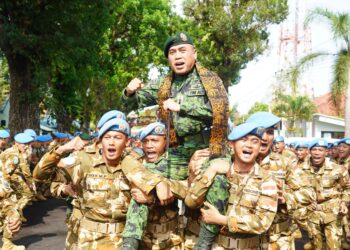 Usai Menjaga Kedamaian di Kongo, Prajurit Yonif 412 Kostrad Pulang Membawa Kehormatan